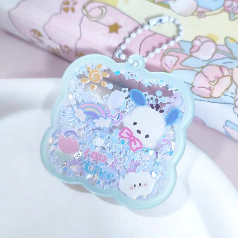 Sanrio Anime Hello Kitty Cinnamoroll KeyChain Cartoon Pochacco Kuromi Style Acrylic Bag Pendant Decoration My Melody Gift