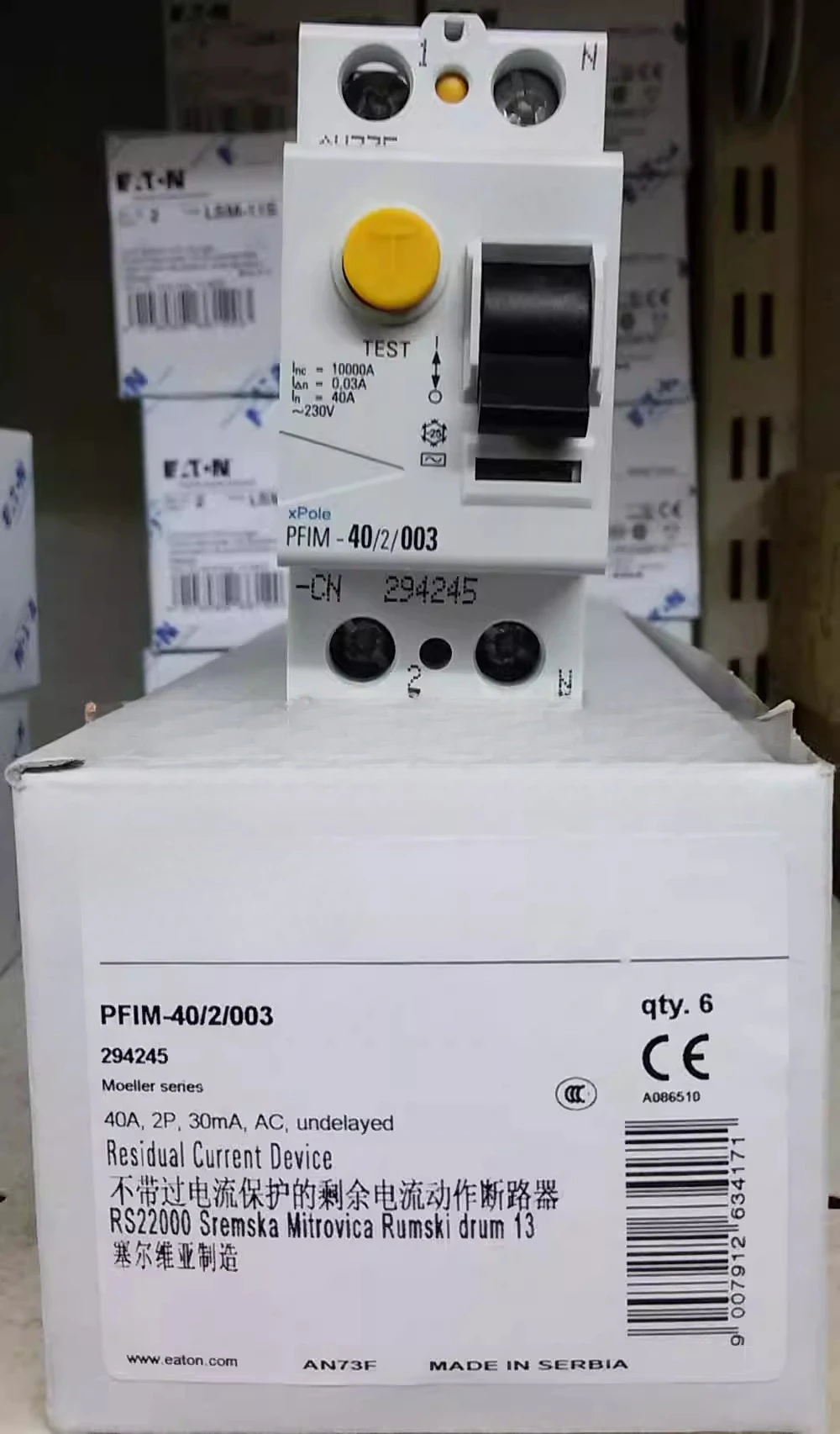 

Parts for EATON MOELLER Leakage Switch PFIM-40/2/003 Original Genuine