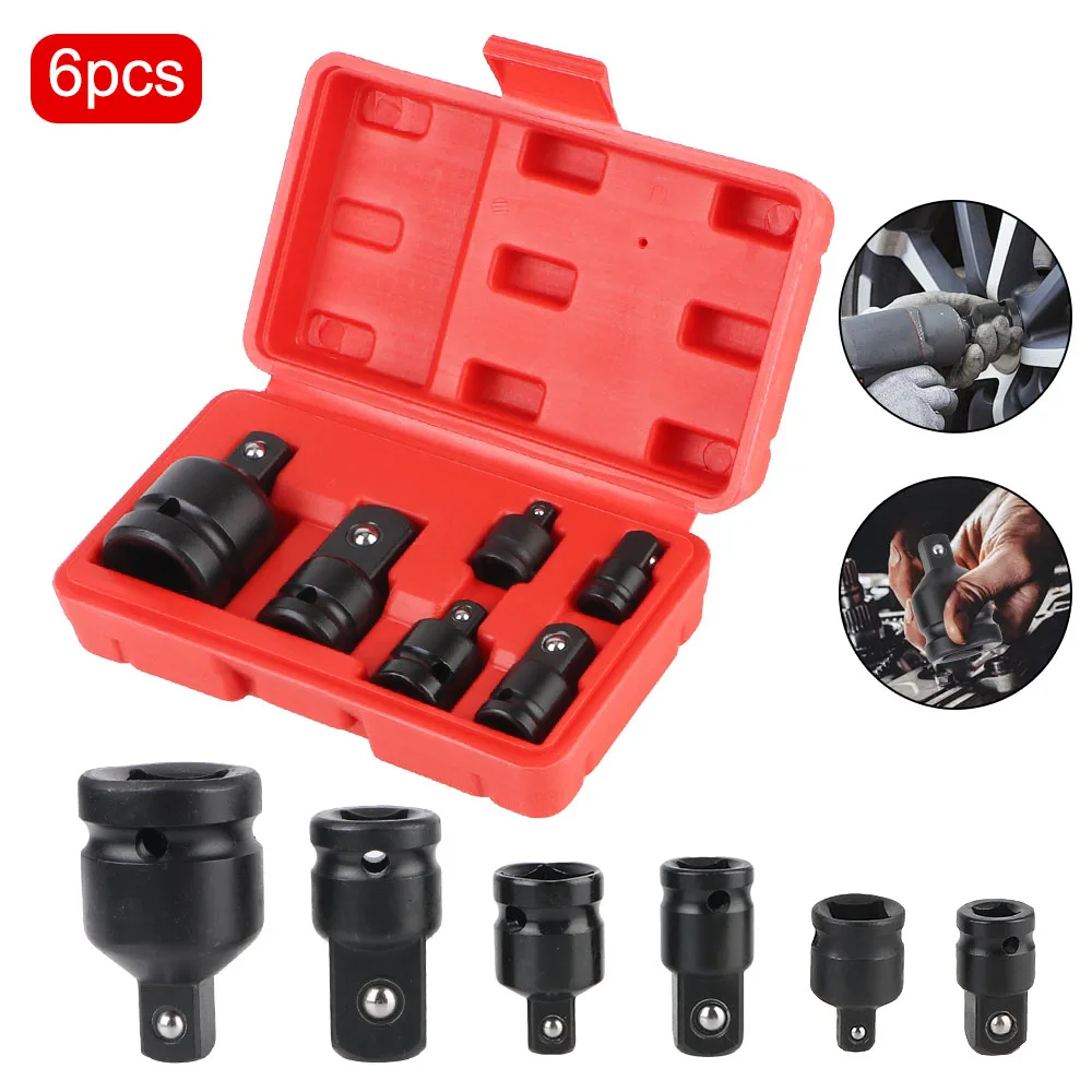 Pneumatic Sleeve Adapter 6Pcs Socket Wrench Socket Wrench 1/4 1/2 3/8 3/4 Ratchet Breaker Drive Spanner Set WrenchHand Tool Set