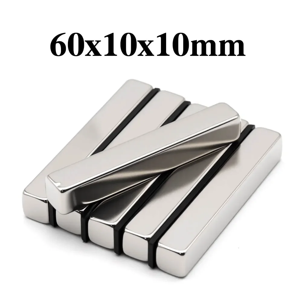 60x10x10mm Super Powerful Block Magnet Neodymium Magnet NdfeB N35 Strong Permanent Magnetic imanes Refrigerator Magnet