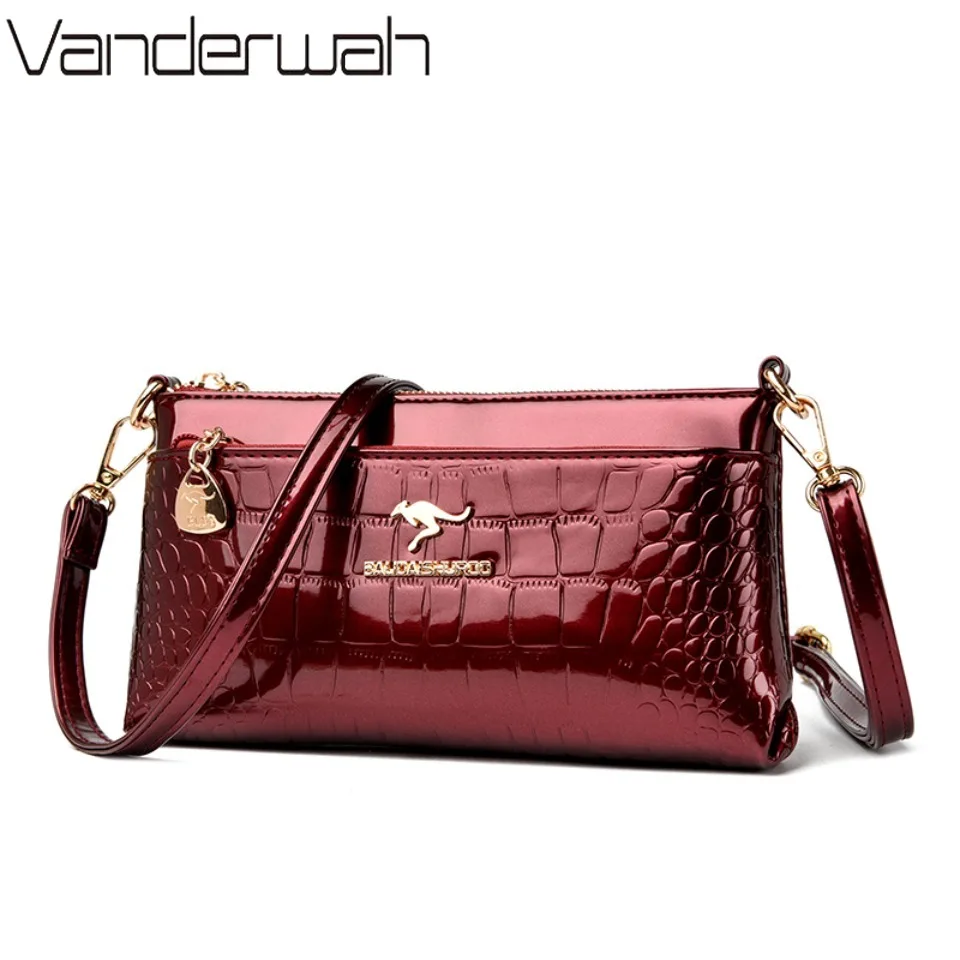 

Genuine Brand Alligator Patent Leather Shoulder Crossbody Bags for Women 2025 Purses and Handbags Wallet Clutches Coin Phone Bag