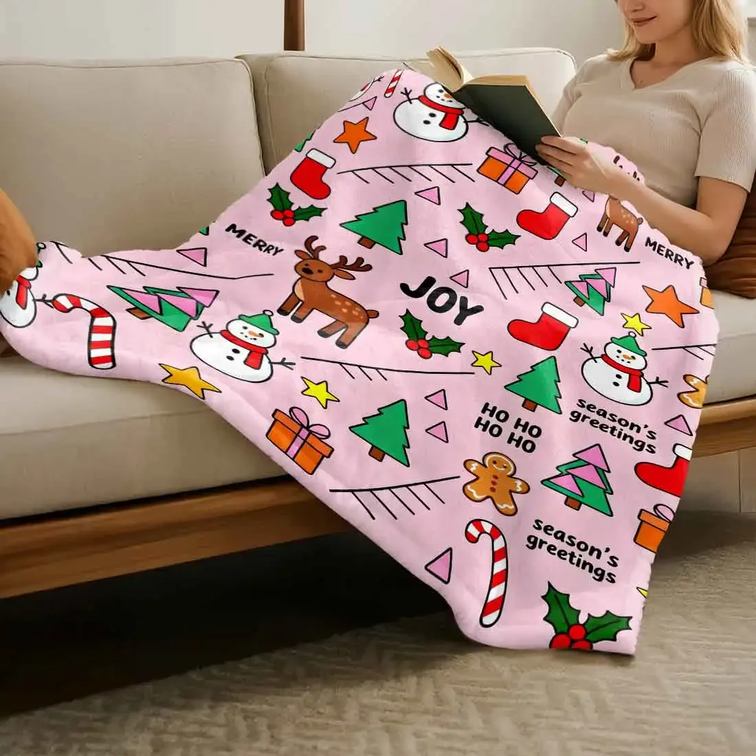 

Рождественские детские карнавальные одеяла, теплое мягкое плюшевое одеяло до колена для зимы, офиса, спальни, дивана, подарки для путешествий, домашний декор