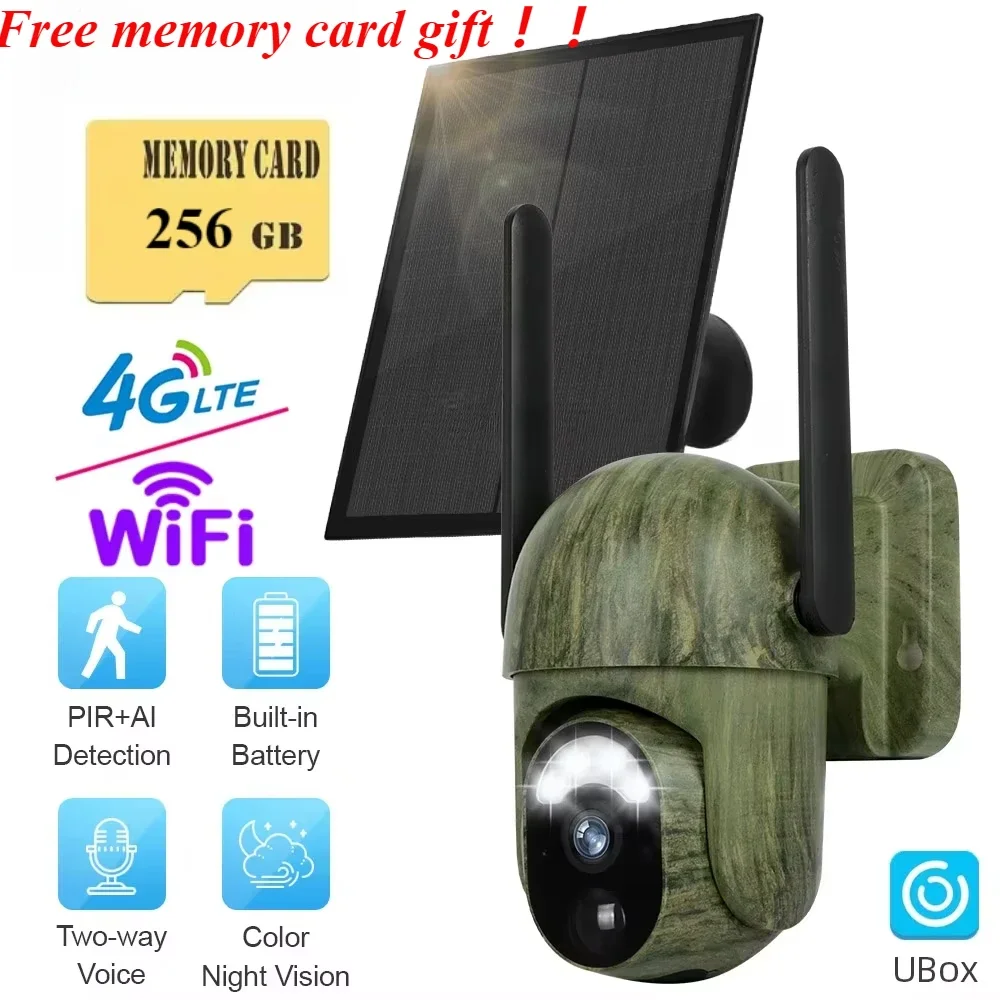4mp 4G/Wifi Zonne-Bewakingscamera Draadloze Outdoor Wifi Mens/Dier Detectie 2-Way Talk Ip66 Waterdichte Wildlife Solar Camera
