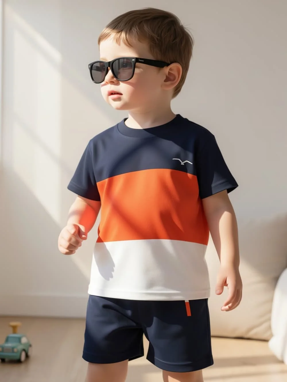 Boys Clothes Casual Colorblock Short Sleeve T-Shirt Shorts Set 2PCS Comfort Outdoor Quick Drying Sport Shirt Casual Children Top