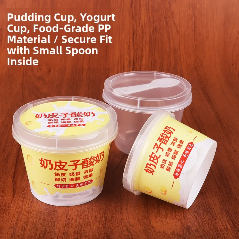 

Handmade Yogurt Milk Skin Plastic Cup 30-200ml Disposable Pudding Cup Paaging Mousse Box ering Tableware Disposable Ute...