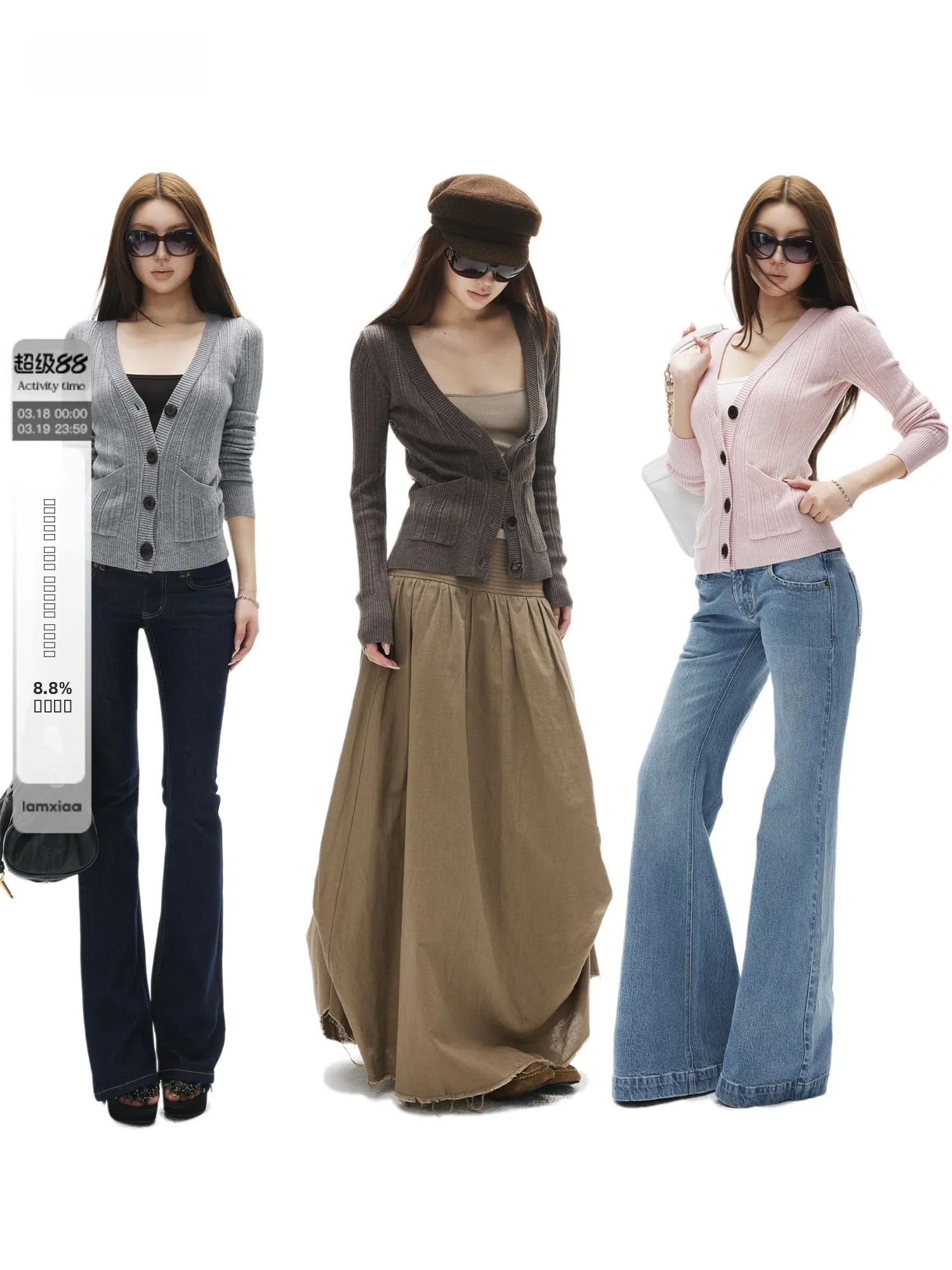 

Slim Fit Wool Blend Knitted V Ne Button up Cardigan Tee Color Options Available Long Sve Regular Length Ladies Sweater