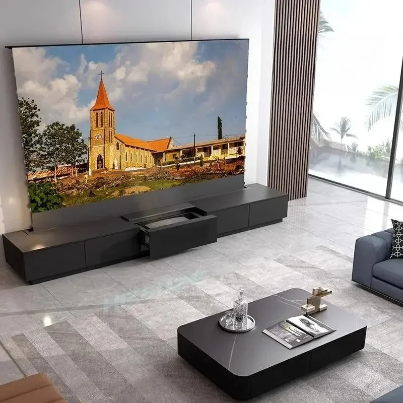 AA120-inch Automatic Telescopic Cabinet 100-inch Integrated Intelligent Hidden Projection Special Cabinet TV Cabinet