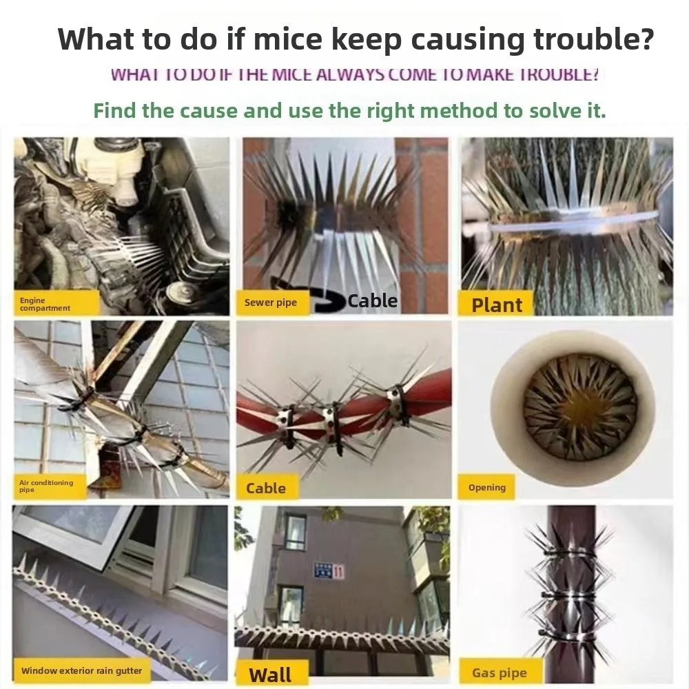 

0.5/1m Stainless Steel Bird Spikes Bendable Flexible Squirrel Deterrent Waterproof Entangle Design Anti Rat Snake Baffle Blocks