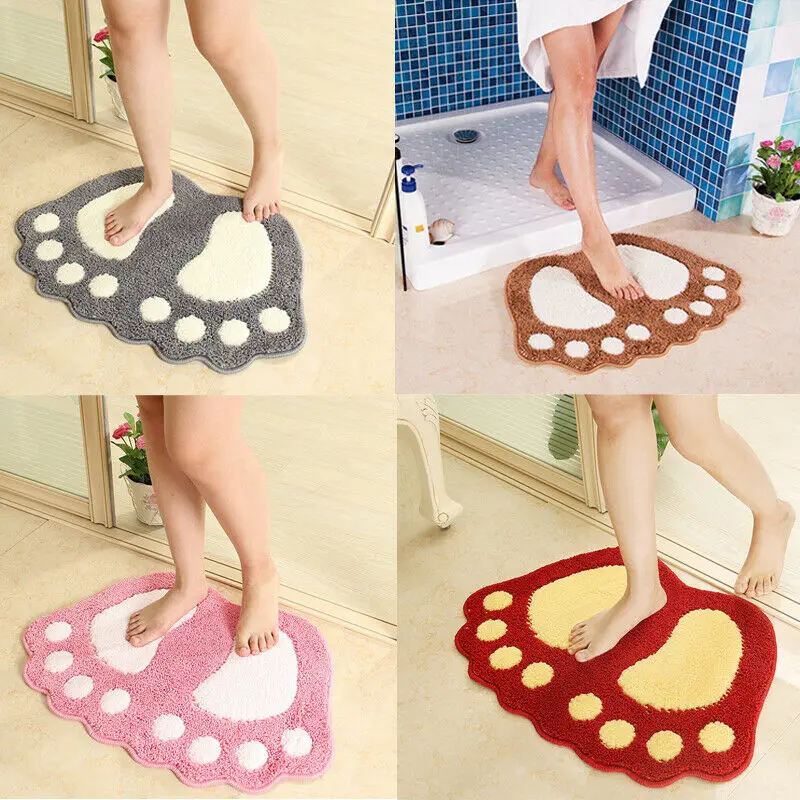 Foot Print Bath Mats,Non-slip Bathroom Carpet,Mat Toilet Memory Foam Bathroom Rug Bath Pad Carpets,Microfiber Mini Mats 40*60cm