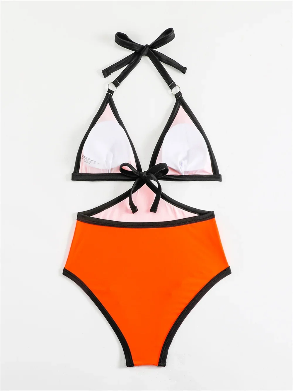 Orange Bikini String Backless Swimsuit Black Border Micro Bikinis Extreme Vacation Swimwears Monokini Women Beach Set Bath Suits