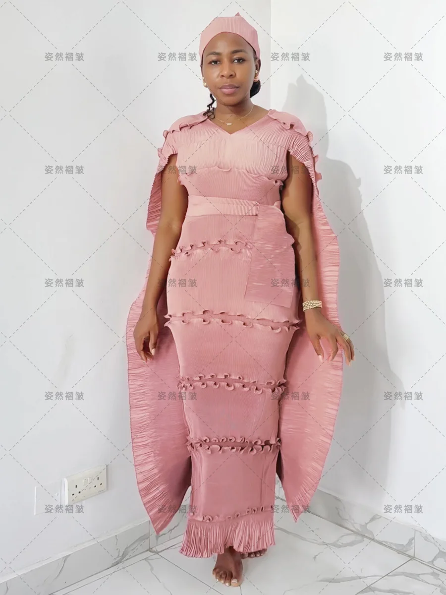 

Plus Size Evening Dresses For Chubby Women Luxury Miyake Pleats Dresses Chiffon Elegant Party Casual Luxury Dress Fashion Female