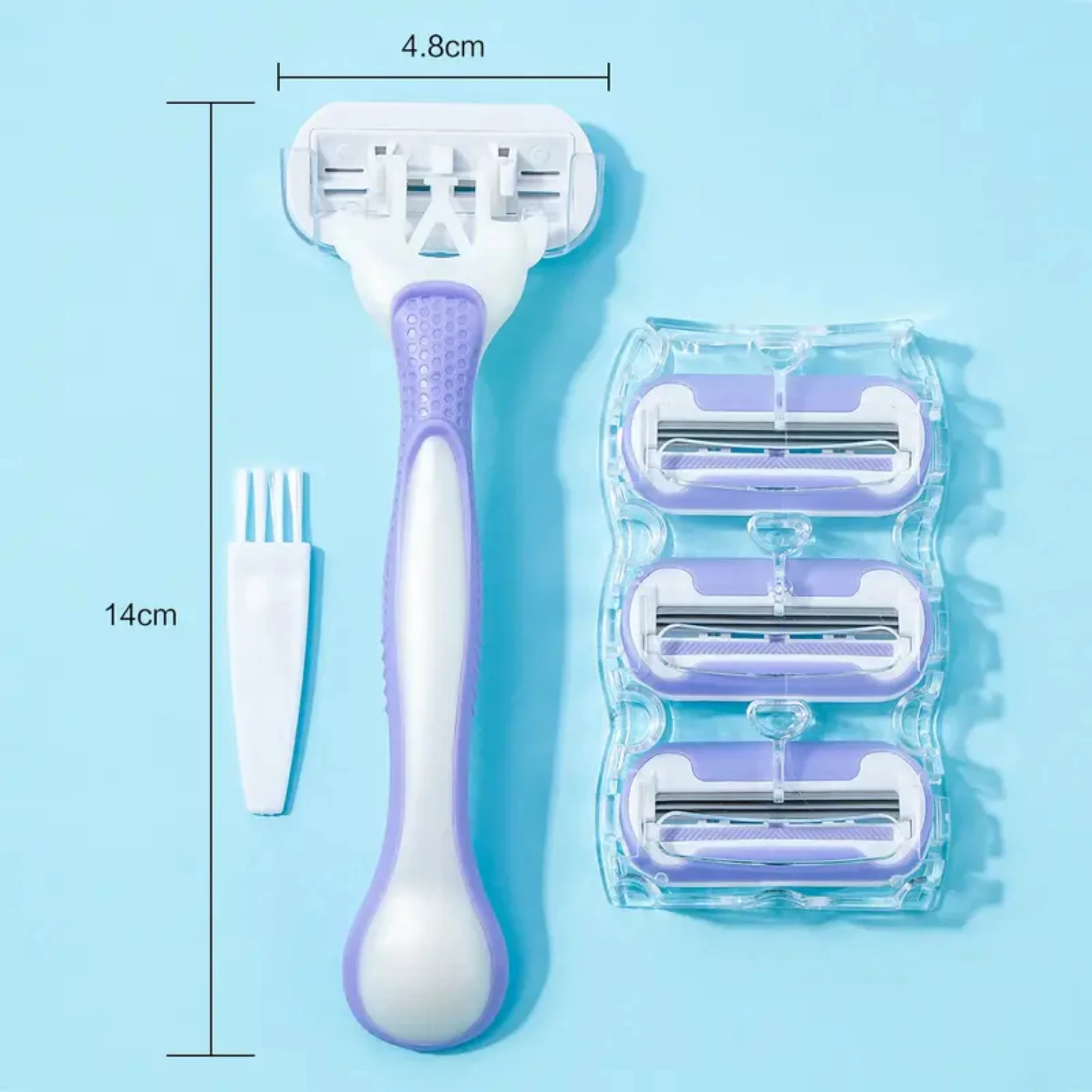 Effortless Rechargeable Epilator Handle with 4 Spare Heads for Lasting Smoothness - Easy-to-Use, Precise and Effective Hair Remo