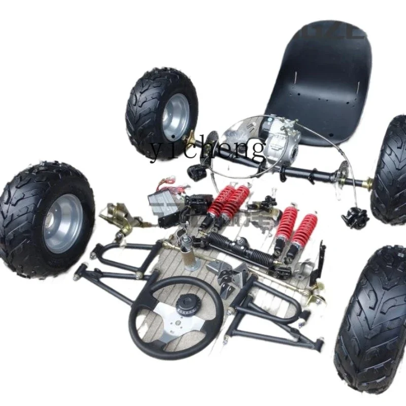 

electric four-wheel kart accessories front suspension steering steering machine differential shaft drive rear axle motor