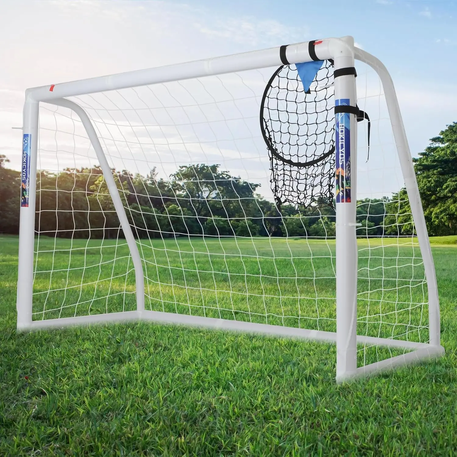 Soccer Goal for Backyard 10×6.5, 8×6 and 6×4 FT Weatherproof and Portable Soccer Goal with Target Net