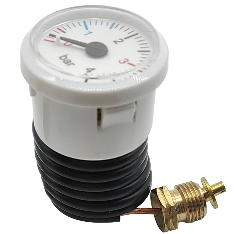 Wall Mounted Boiler Universal Water Pressure Gauge, 4bar Gas and Underfloor Heating Dual-purpose Boiler Capillary Steam Gauge