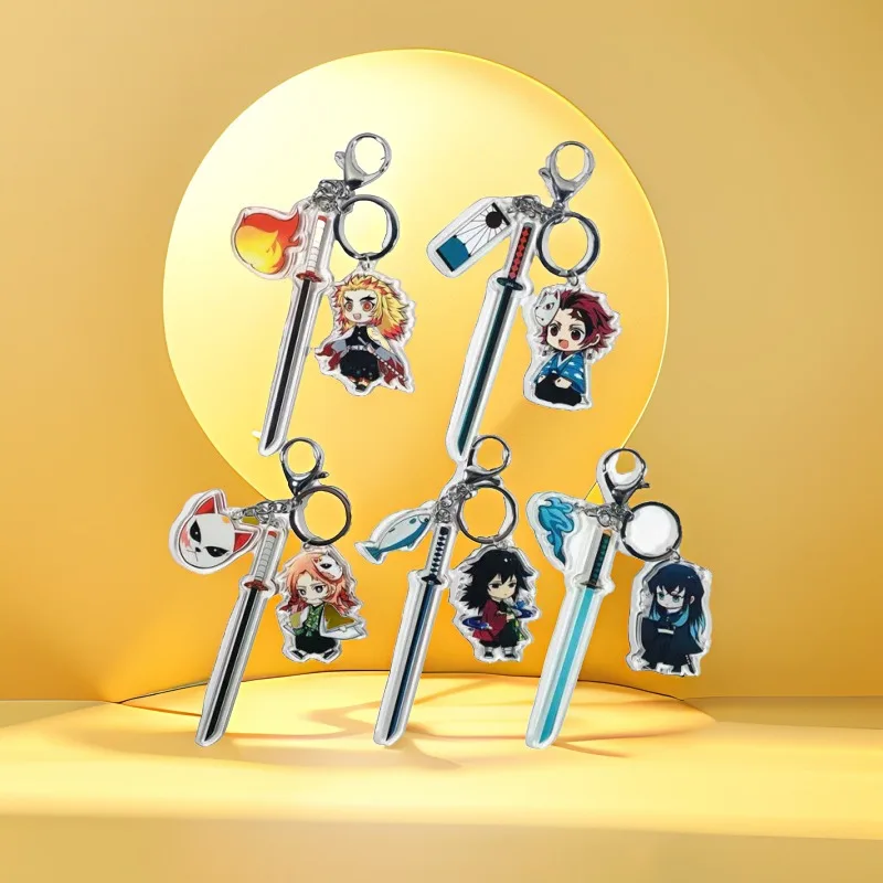 

Акриловый брелок-подвеска «Истребитель демонов» (аниме) с персонажами Шинобу, Танджиро, Зеницу — аксессуар, подарок