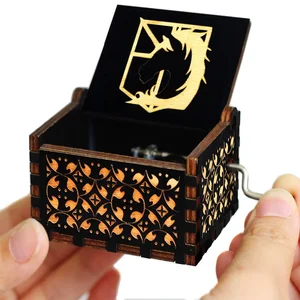 Antigo Esculpido De Madeira Manivela Caixa De Música, Jurassic Park, Action Toy Figure, Modelo Anime, Presente de Natal e Aniversário, Novo 6 principais vendas garrafa jurassic park - №5