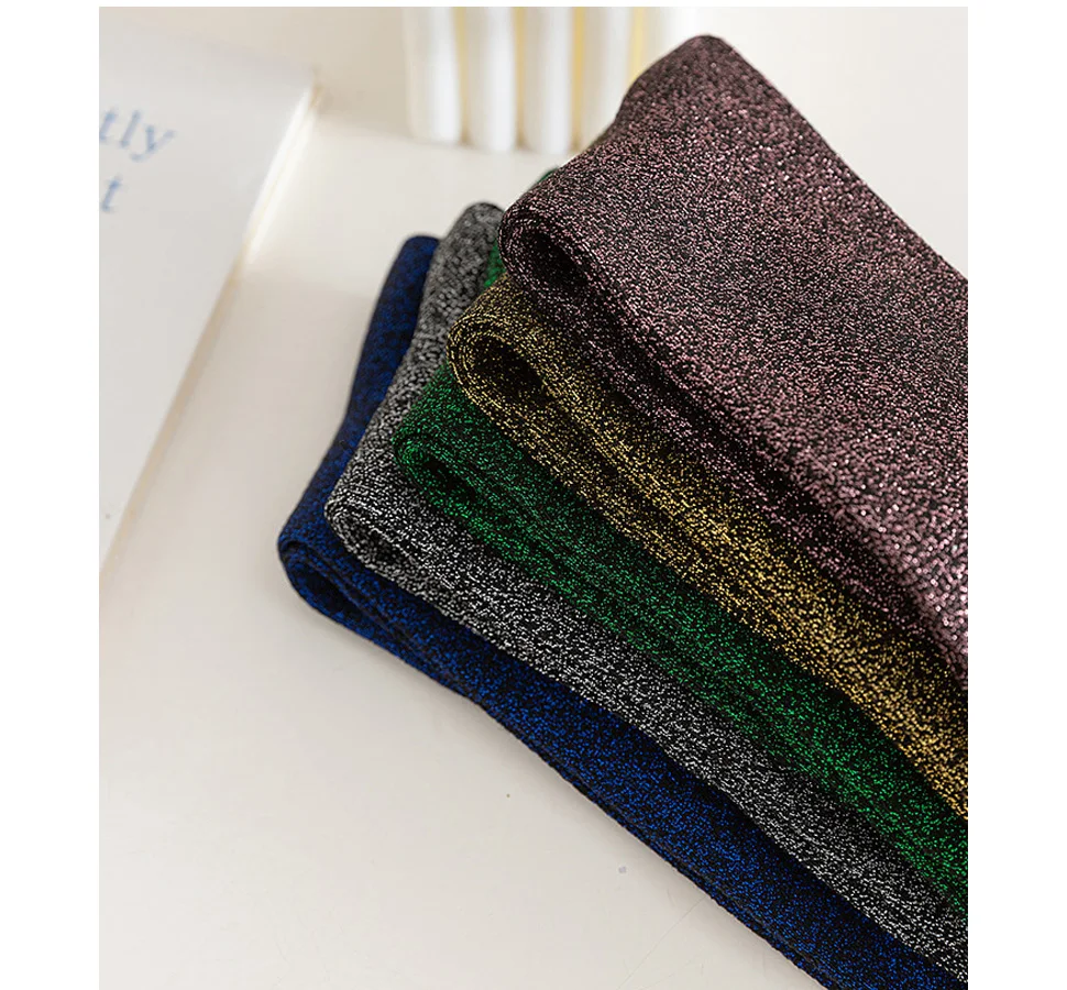 Damen- und Mädchenstrümpfe mit Gold- und Silberfaden, Funkelnde Casual Kniestrümpfe, Lange Wadensocken, Studenten-Crew-Socken, Modische Strümpfe – Detail 3
