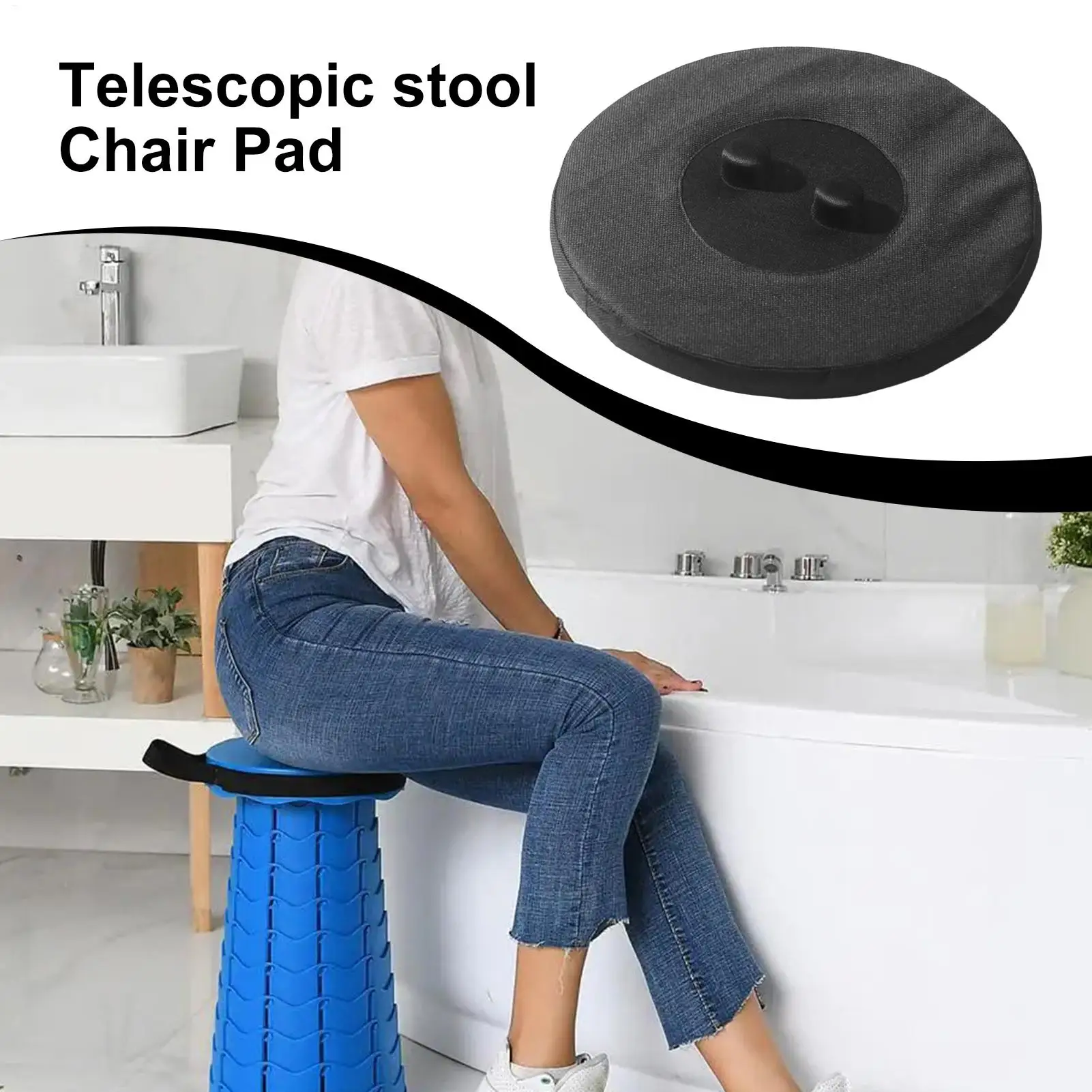 Extendable Stool Seat Cushion Oxford Cloth Travel Cushion Portable Seat Pad with Elastic Straps for Camping Fishing Outdoor