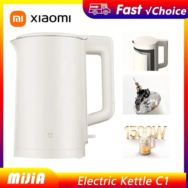 

Оригинальный электрический чайник XIAOMI MIJIA C1, чайник из нержавеющей стали с быстрым горячим кипячением, 1500 Вт, электрические чайники 1,5 л для дома, 220 В
