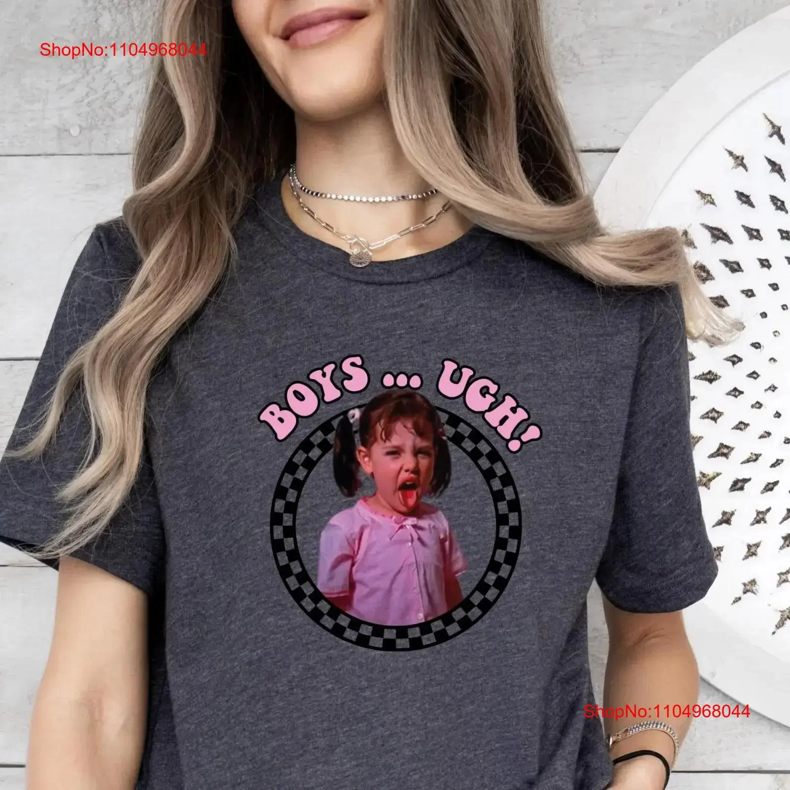 Boys Ugh T Shirt Funny Valentines Day Retro Valentine Galentine's Toddler vintage Washed graphic Casual Unisex Versatile Soft