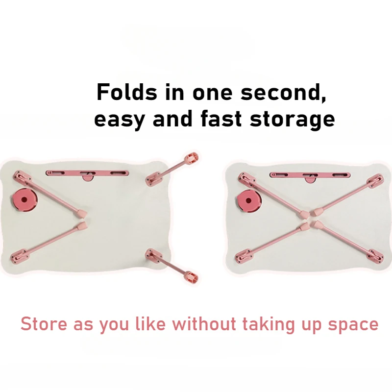 مكتب كمبيوتر محمول صغير قابل للطي مع حامل الكأس فتحة للبطاقات لطيف الدب السرير مكتب المضادة للانزلاق مقاوم للماء طاولة حصير لطلاب عنبر #5