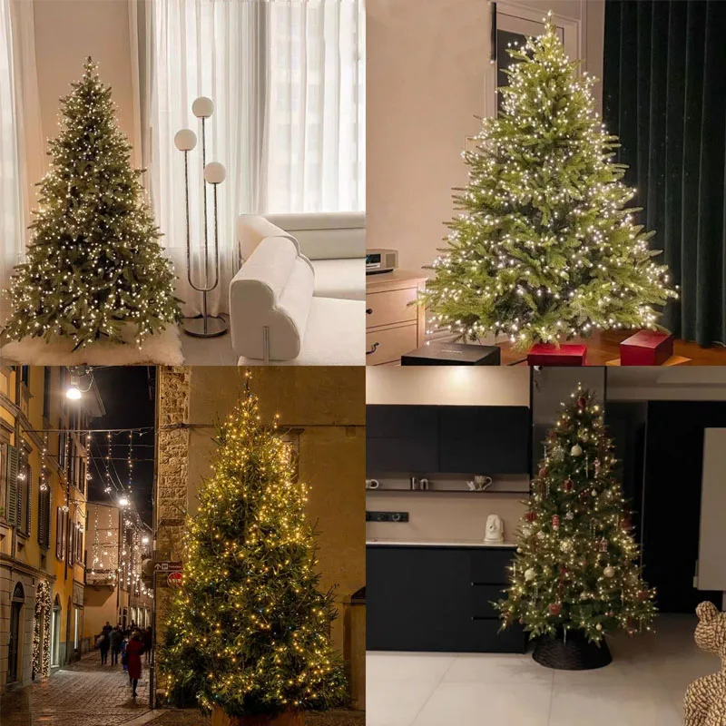 10/200 متر Led الأسلاك الخضراء الجنية سلسلة أضواء مع جهاز التحكم عن بعد لعيد الميلاد في الهواء الطلق الزفاف حديقة فناء غرفة الديكور #5