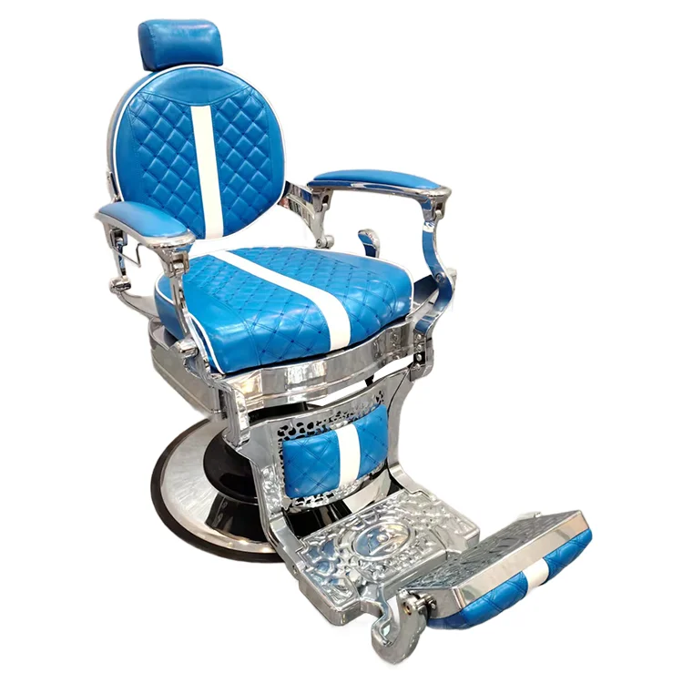Hot Blue European Style Reclining Salon Chairs Colored Hair Salon Chair For Sale