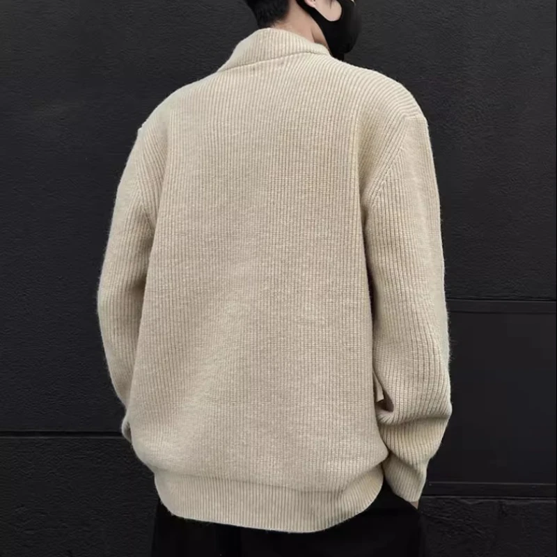 Men's High Neck Knit Sweater - Beige (Black/Gray/Khaki) New Winter Thermal | Casual Turtleneck PulloverYY100