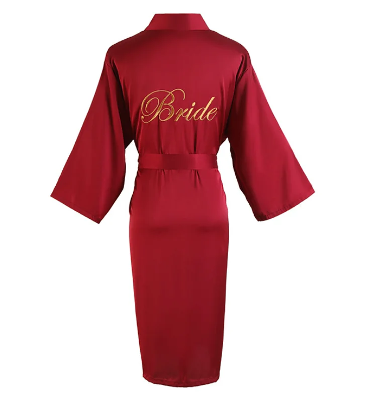 Women Kimono Bathrobe Gown Sexy Sleepwear Satin Home Clothing Intimate Lingerie Casual Bride Bridesmaid Wedding Gift Nightgown