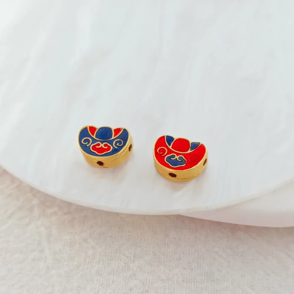 الطريقة القديمة قطرة زيت الذهب 18K الذهب الأفقي العمودي ثقوب مستقيمة سلسلة حبل مصفاة الخرز السائبة DIY بها بنفسك مجوهرات اكسسوارات