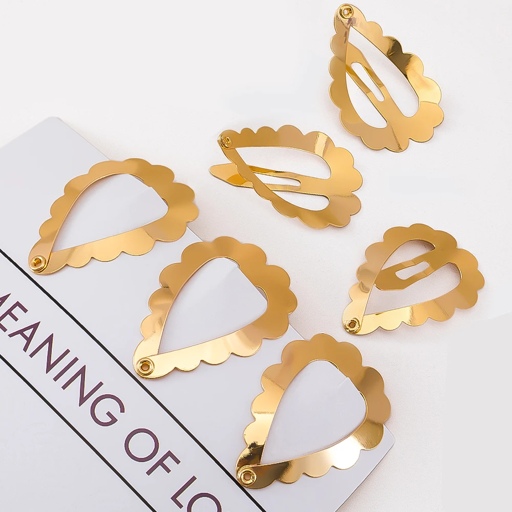 10pcs Wavy Edge Love Heart Shape BB Clip Hairpin Base for DIY Korean Sweet Girl Mini Hairpin Hair Accessories