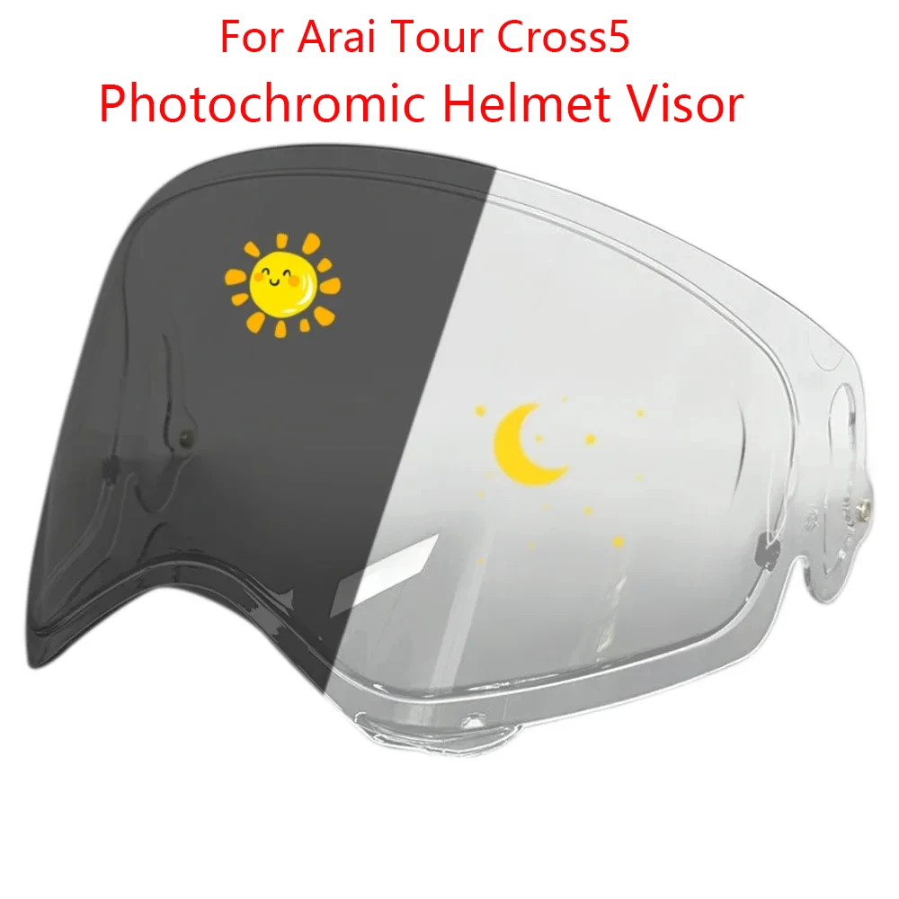 

Photochromic Visor For Tour Cross5 Helmet Glasses Screen Shield Windshield Accessories Parts Autochromic lens