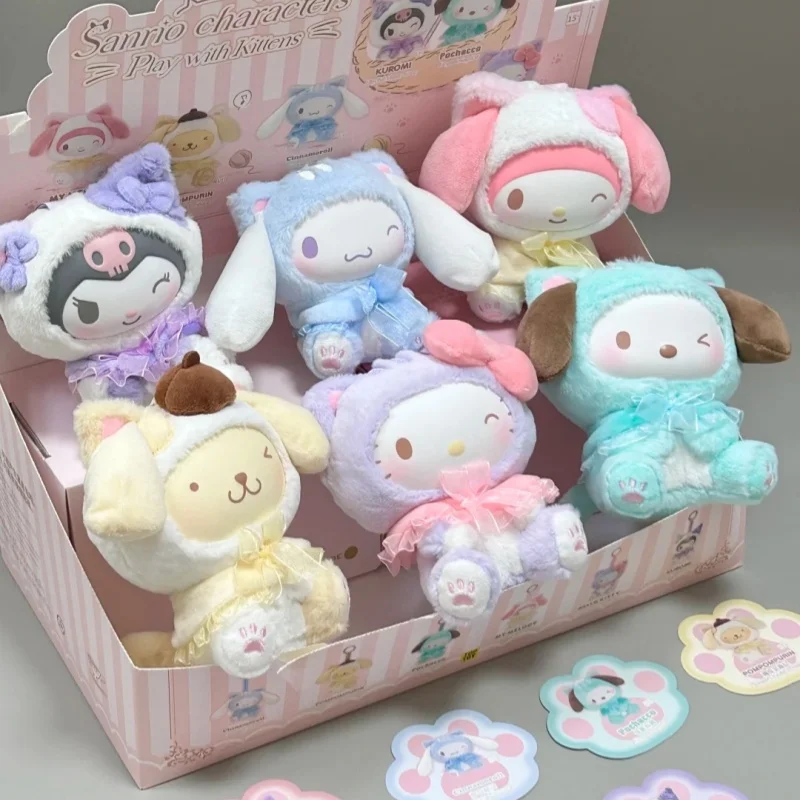 

New Genuine Toptoy Sanrio Teasing Cat Series Blind Box Vinyl Mysterious Box Trendy Kawaii Pendant Surprise Birthday Toy Gifts