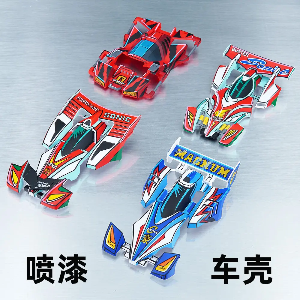 Carro MINI 4WD feito à mão com carroceria pintada, modelo Bakugan Spider, peças para corrida.