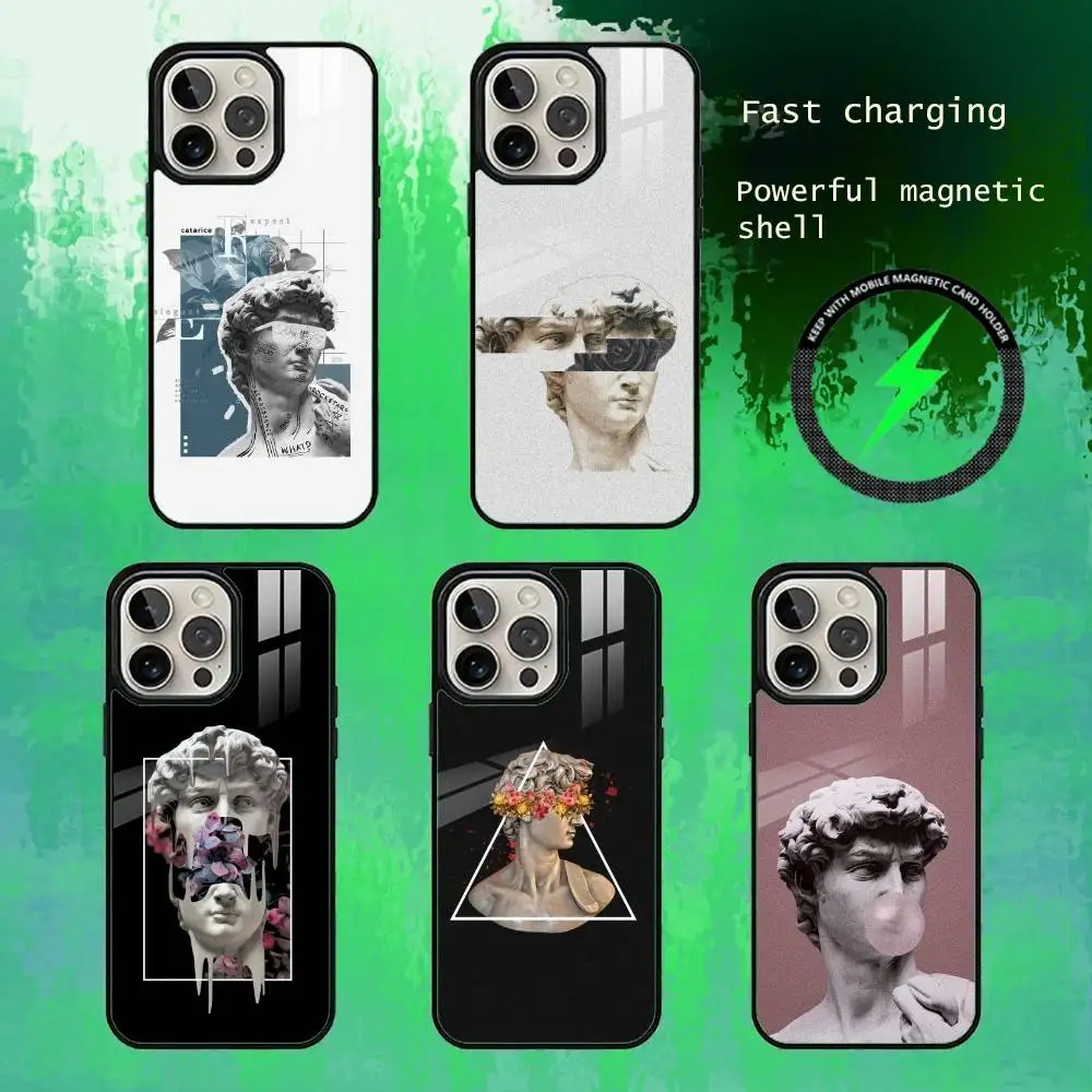 

Creative Parody D-David Greek Phone Case For iPhone17,16,15,14,13 Plus,Pro Max Magnetic For Magsafe Wireless Charging