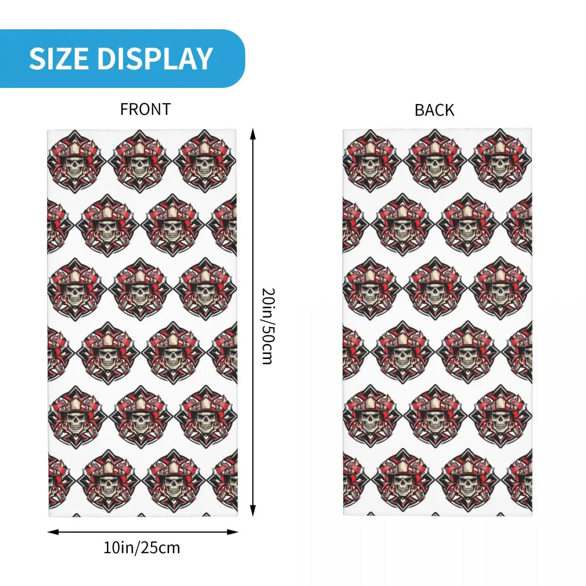 رجل الإطفاء الإنقاذ النار المالطية مع محاور متقاطعة باندانا الرقبة الجراب مطبوعة وشاح سحري متعدد الاستخدام بالاكلافا للرجال والنساء الكبار #2