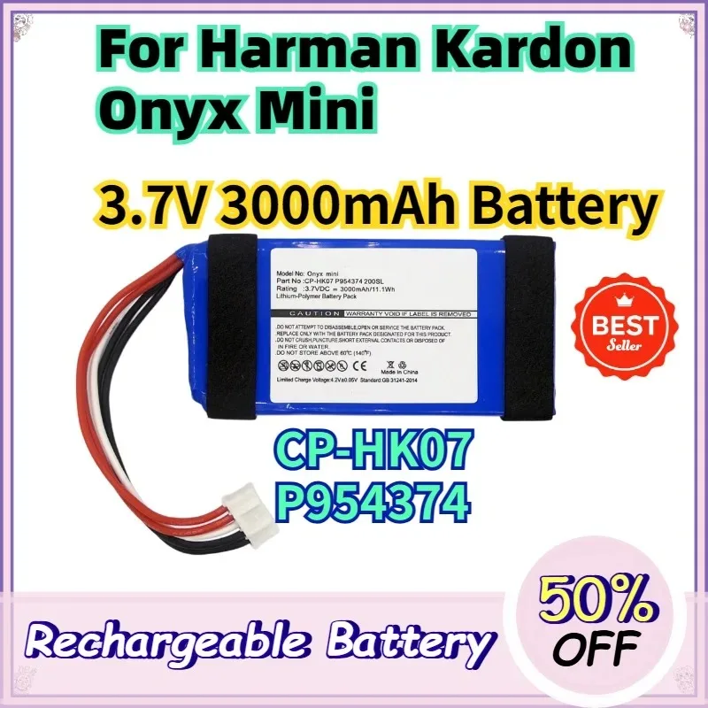 3.7V 3000mAh Battery CP-HK07 P954374 for Harman Kardon Onyx Mini Speaker 11.1Wh Replacement