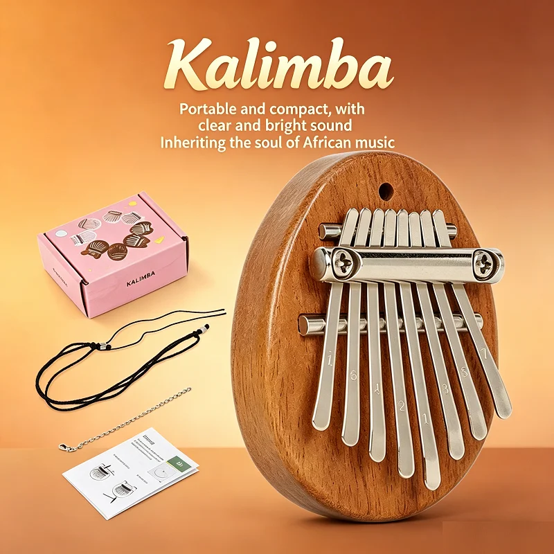 8-Tasten Mini Kalimba Daumenklavier im Totoro-Stil, Niedliches Tragbares Exquisites Instrument Geschenkset für Kinder MZQ02