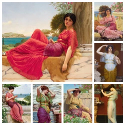 John William Godward Artwork Oil Painting Diamond Embroidery Complete Kits Italian Style Cross Stitch Picture Mosaic Home Decor