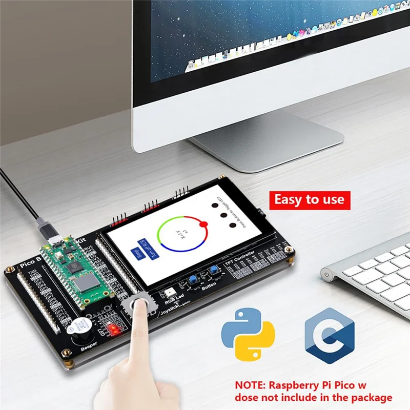 AY14 -Für Raspberry Pi Pico/Pico W Ersatzteile Zubehör GPIO Erweiterungsmodul mit 3,5 Zoll Touchscreen, RGB Licht, Bu