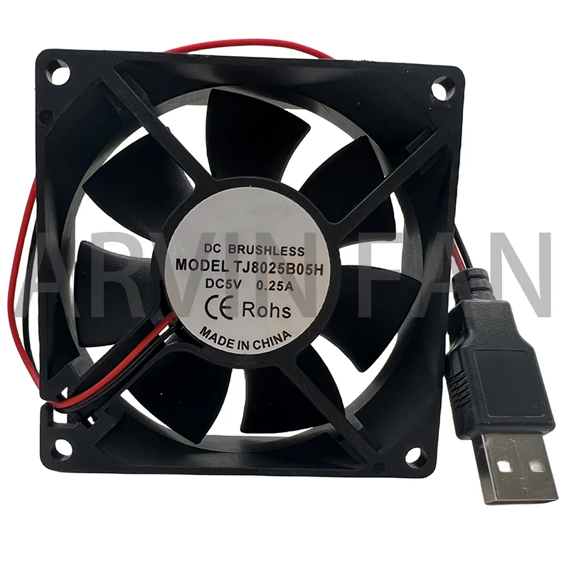 

2pcs 80mm DC 5V USB Fan - Perfect For Computer And Router Cooling With Dual Ball Bearings And Strong Airflow 80X80X25mm