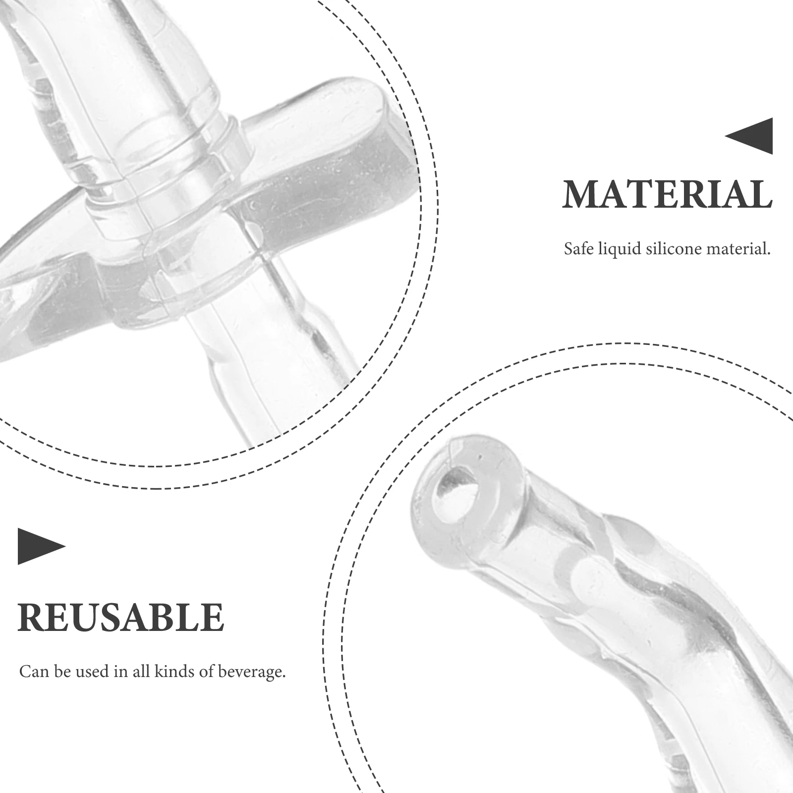 

5Sets Baby Water Cup Straw Accessories Wear-resistant Reusable Silicone Straws Tumbler 6x160mm Soft Tube Fit Bottles