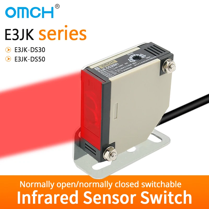 OMCH Diffuse Reflection E3JK Inductive Photoelectric Switch E3JK-DS30M1 AC DC Detection Distance 30cm