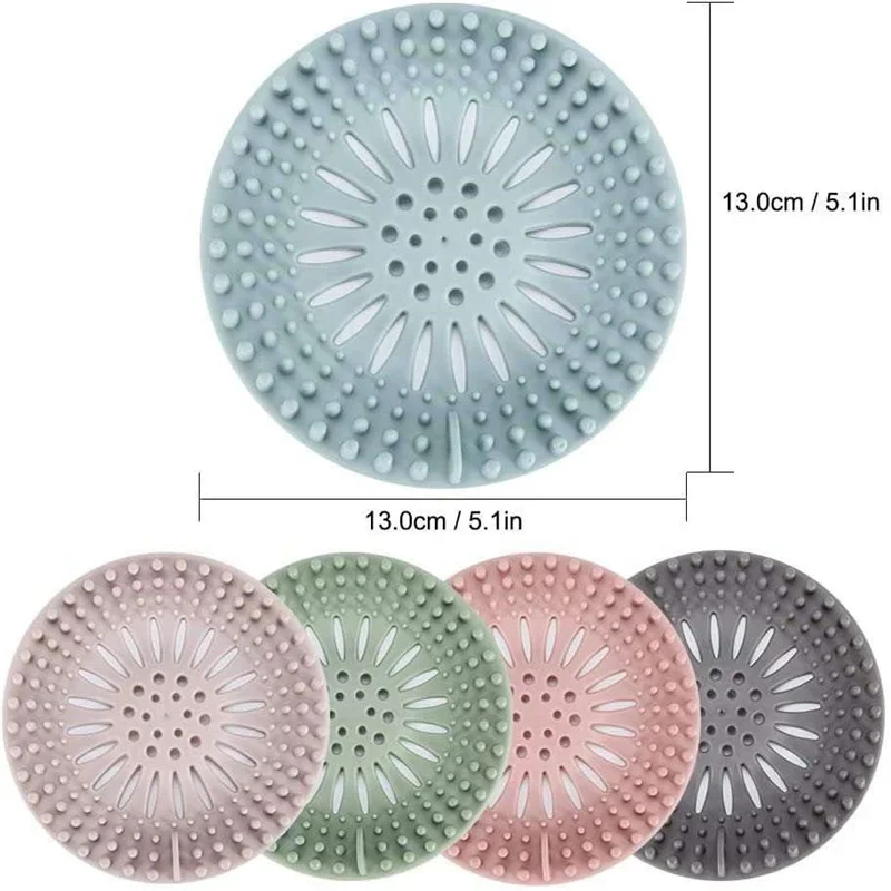 Hair Catcher Shower Drain Durable Silicone Hair Stopper Shower Drain Cover Hair Trap Easy to Install and Clean Suit for Bathroom