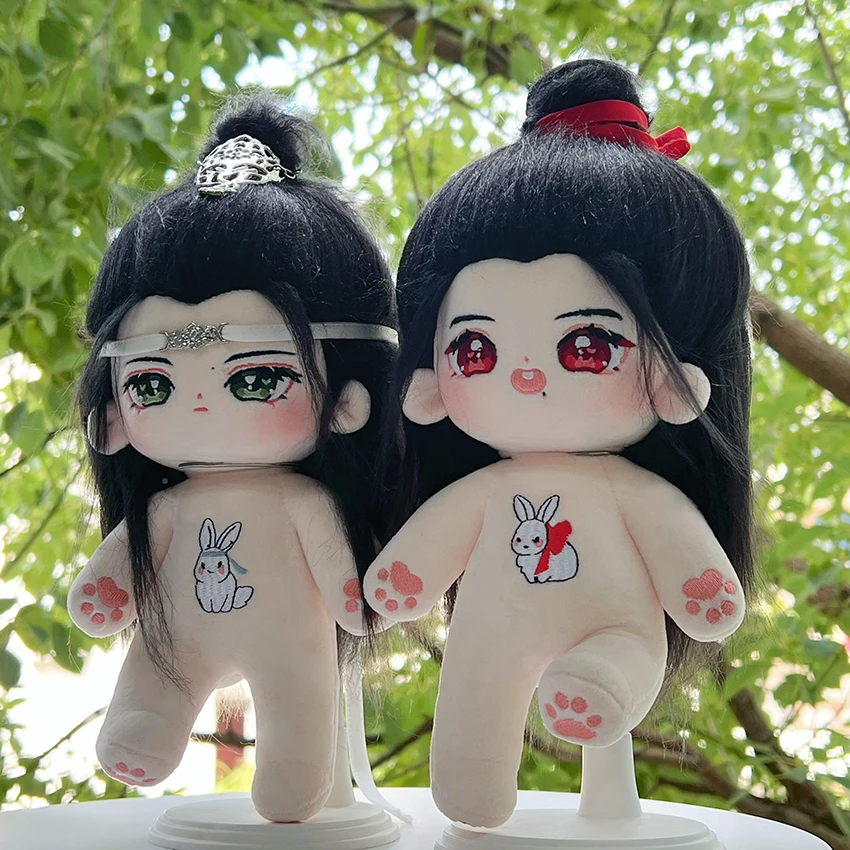 2 pz 10 cm 20 cm Wang Yibo Xiao Zhan Peluche Ripiene Corpo della Bambola di Peluche Con Scheletro Wei Wuxian Lan Wangji Anime Gioco Giocattolo Per Bambini regalo