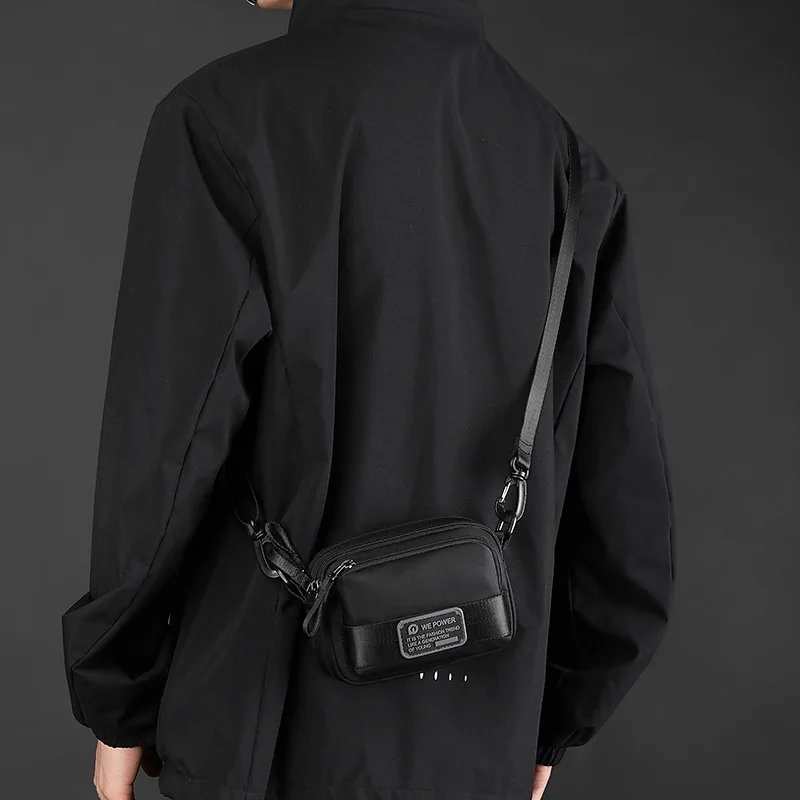 Men's Messenger Purse Lightweight Simple Shoulder Bag Small Casual Waist Pack Multi Pocket Casual Portable Bag