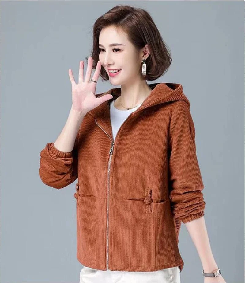 

Женские куртки, пальто, осень-зима, вельветовые однотонные модные женские топы с капюшоном и длинными рукавами на молнии