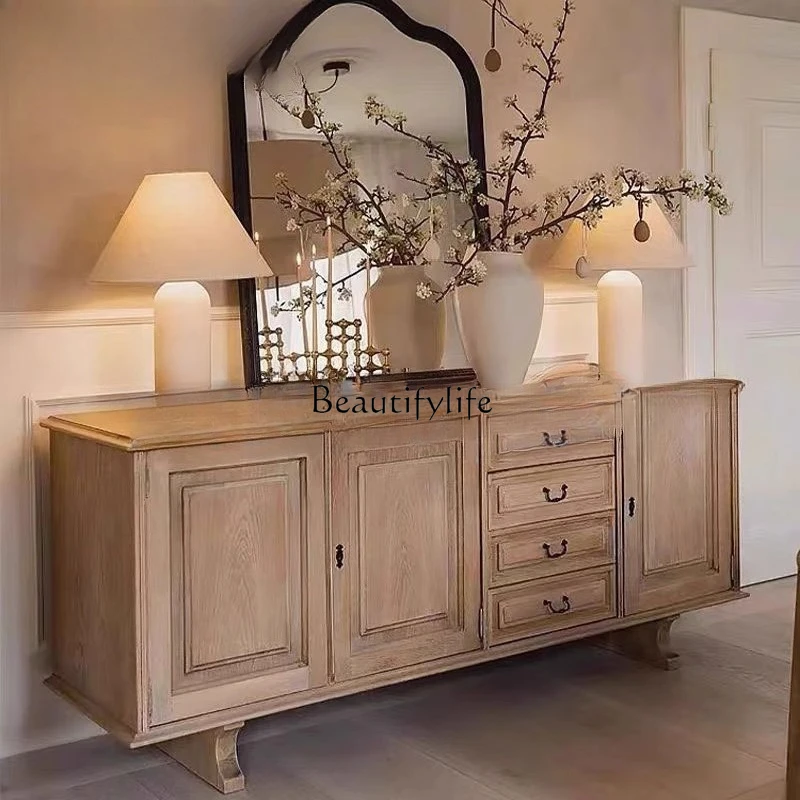 

American rural retro decorative cabinet foyer entrance entrance American partition storage chest