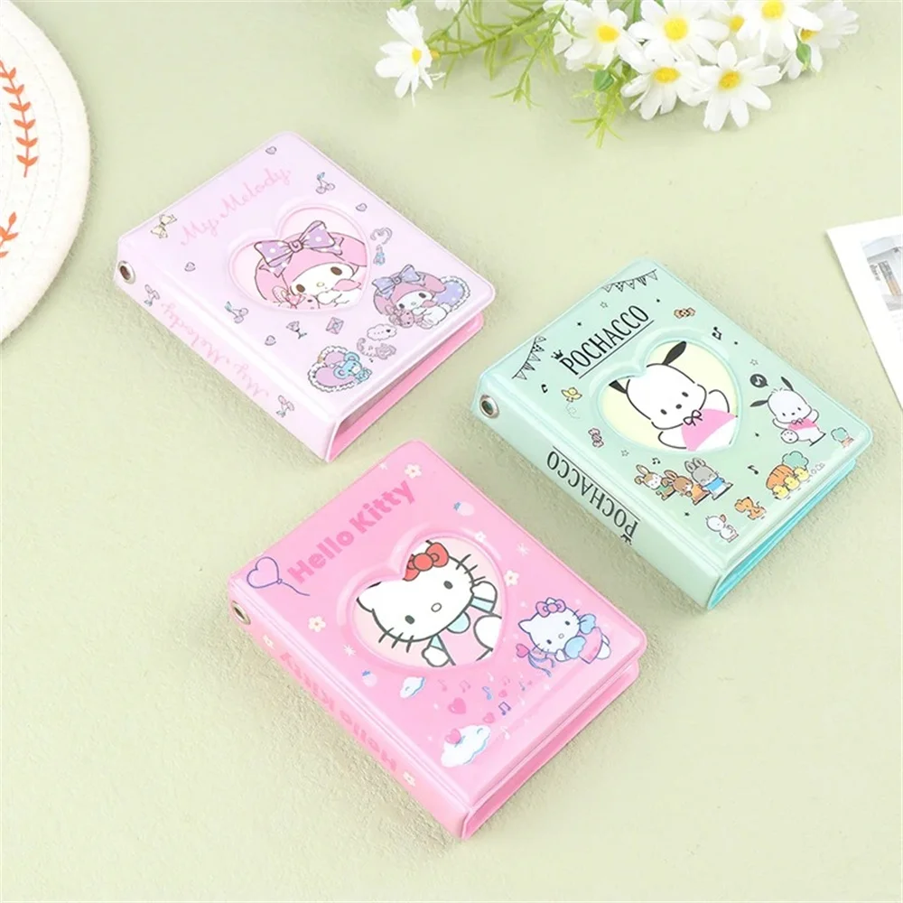 Anime Hello Kitty Sanrio Card Photo Album Cute Kuromi My Melody Cinnamoroll Kawaii Idol Photo Collect Book Trading Card Binder